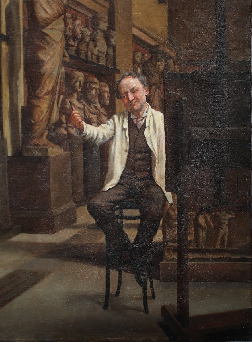 William Fitz, Active From 1880 To 1915, Italian School, The Painter In The Museum In 1882-photo-4