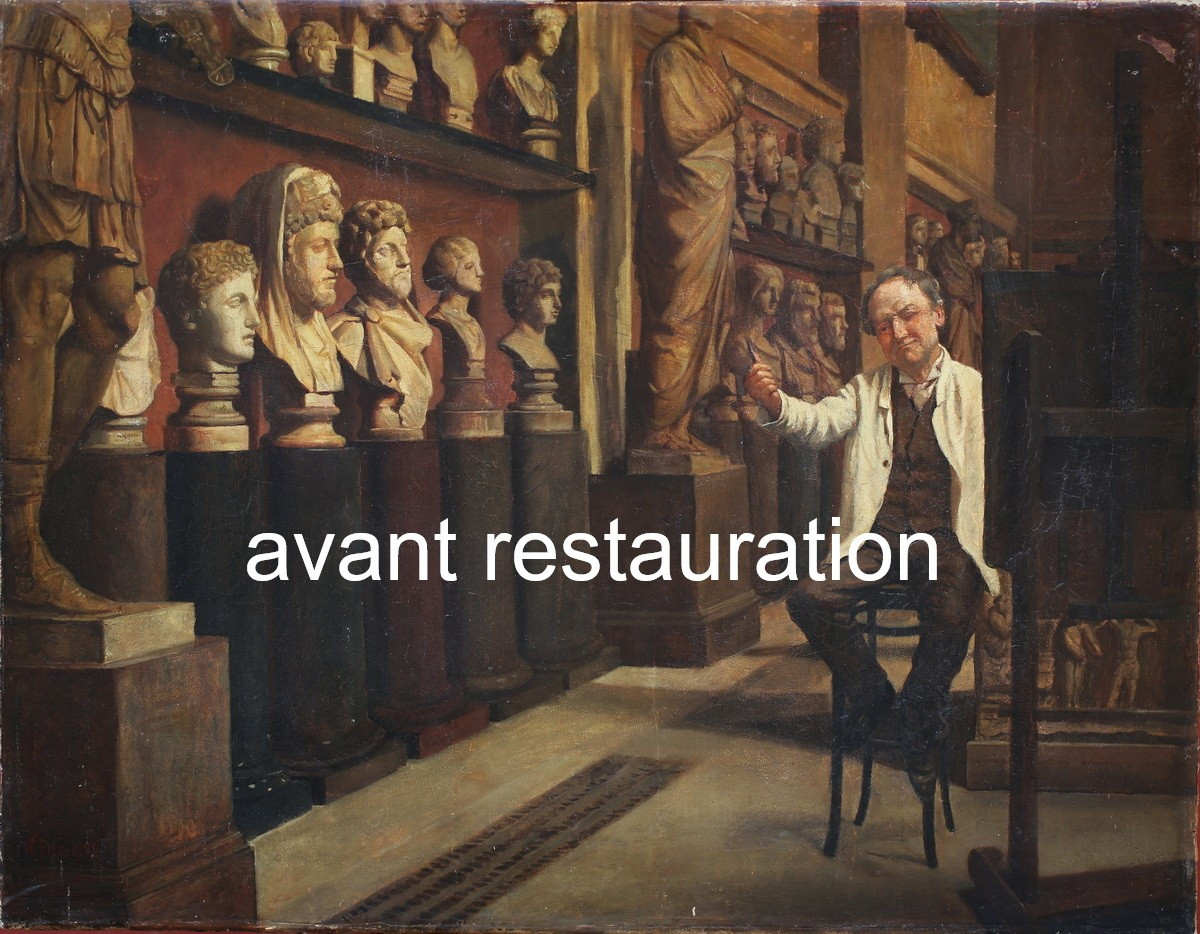 William Fitz, Active From 1880 To 1915, Italian School, The Painter In The Museum In 1882-photo-2