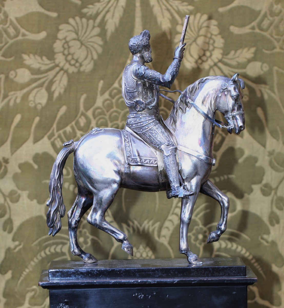 François Fredéric LEMOT 1771-1827, Henri IV à cheval, épreuve en argent.-photo-4