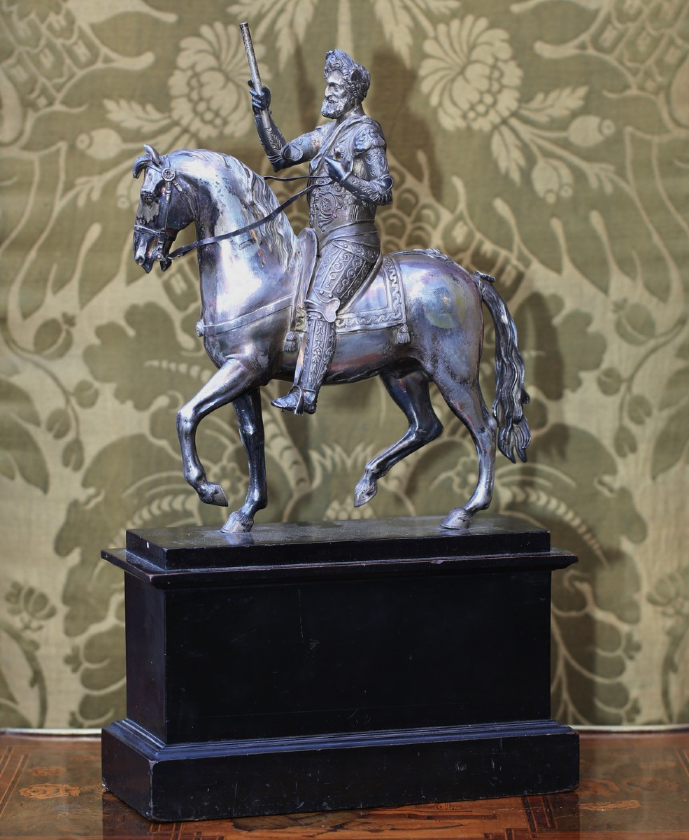 François Fredéric LEMOT 1771-1827, Henri IV à cheval, épreuve en argent.