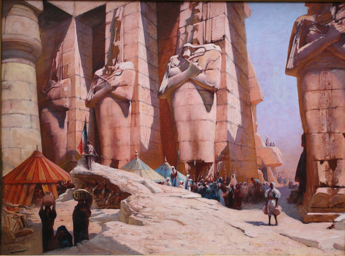Georges, Jules Victor Clairin 1843-1919, Funerary Temple Of The Ramesseum Circa 1800-photo-2