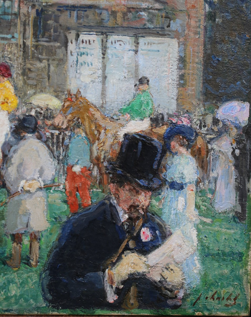 Frantz Charlet 1862-1928, The Auteuil Hippodrome Around 1900.-photo-3