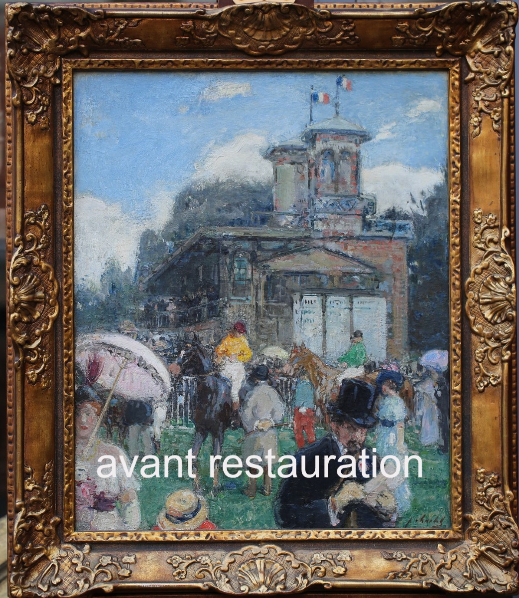 Frantz Charlet 1862-1928, The Auteuil Hippodrome Around 1900.-photo-2