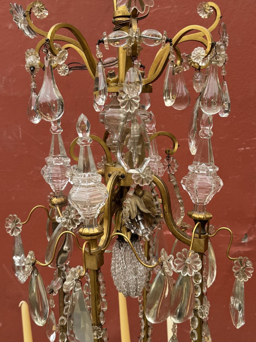 Lustre de style Louis XV attribué à la maison Bagues 16 bougies-photo-2