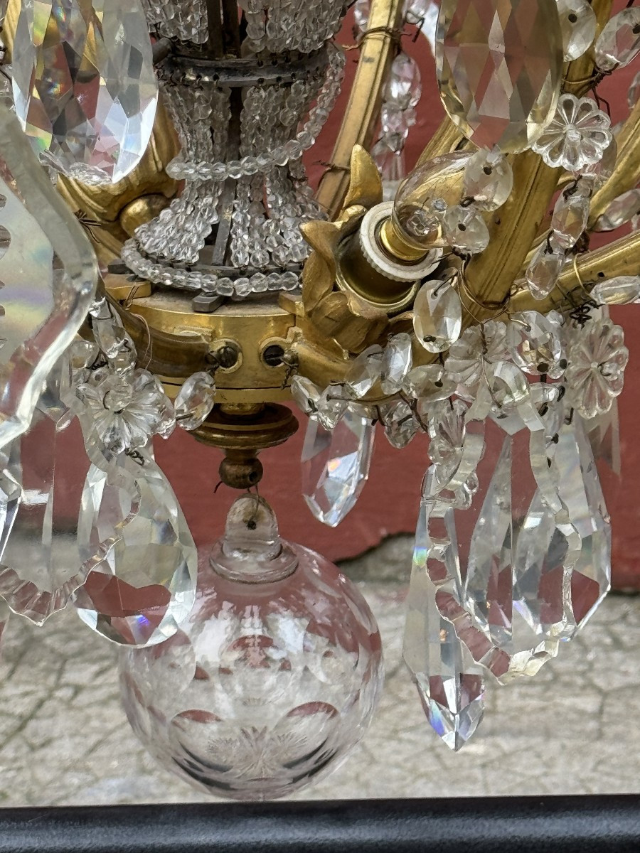 Lustre de style Louis XV attribué à la maison Bagues 16 bougies-photo-3