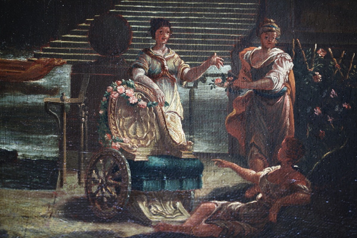 Stefano Orlandi 1681-1760, caprice architectural avec la toilette de Vénus.-photo-2