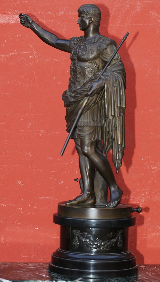 Ecole italienne de la fin du XIXème, l'empereur Auguste d'après l'Auguste de la prima Porta.-photo-2