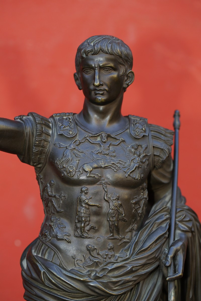 Ecole italienne de la fin du XIXème, l'empereur Auguste d'après l'Auguste de la prima Porta.-photo-1