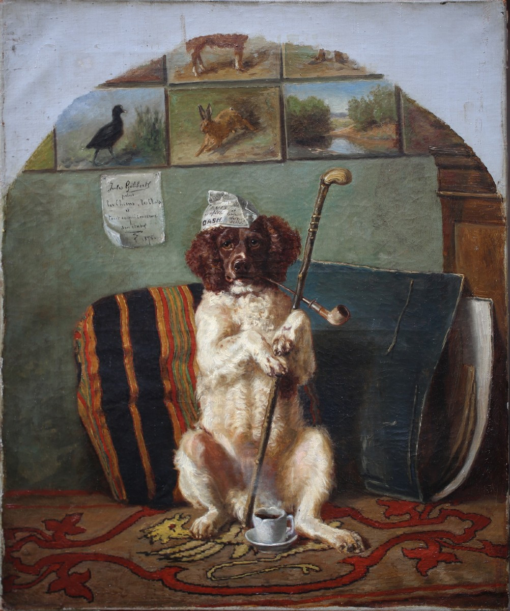 Jules Bertrand GELIBERT1834-1916, portrait publicitaire du chien Dash datée 1875 -photo-2