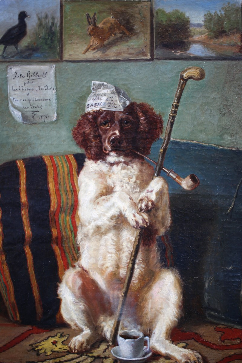 Jules Bertrand GELIBERT1834-1916, portrait publicitaire du chien Dash datée 1875 -photo-4