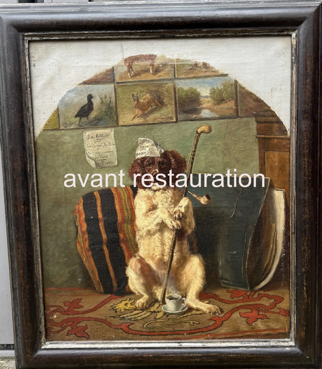 Jules Bertrand GELIBERT1834-1916, portrait publicitaire du chien Dash datée 1875 -photo-3