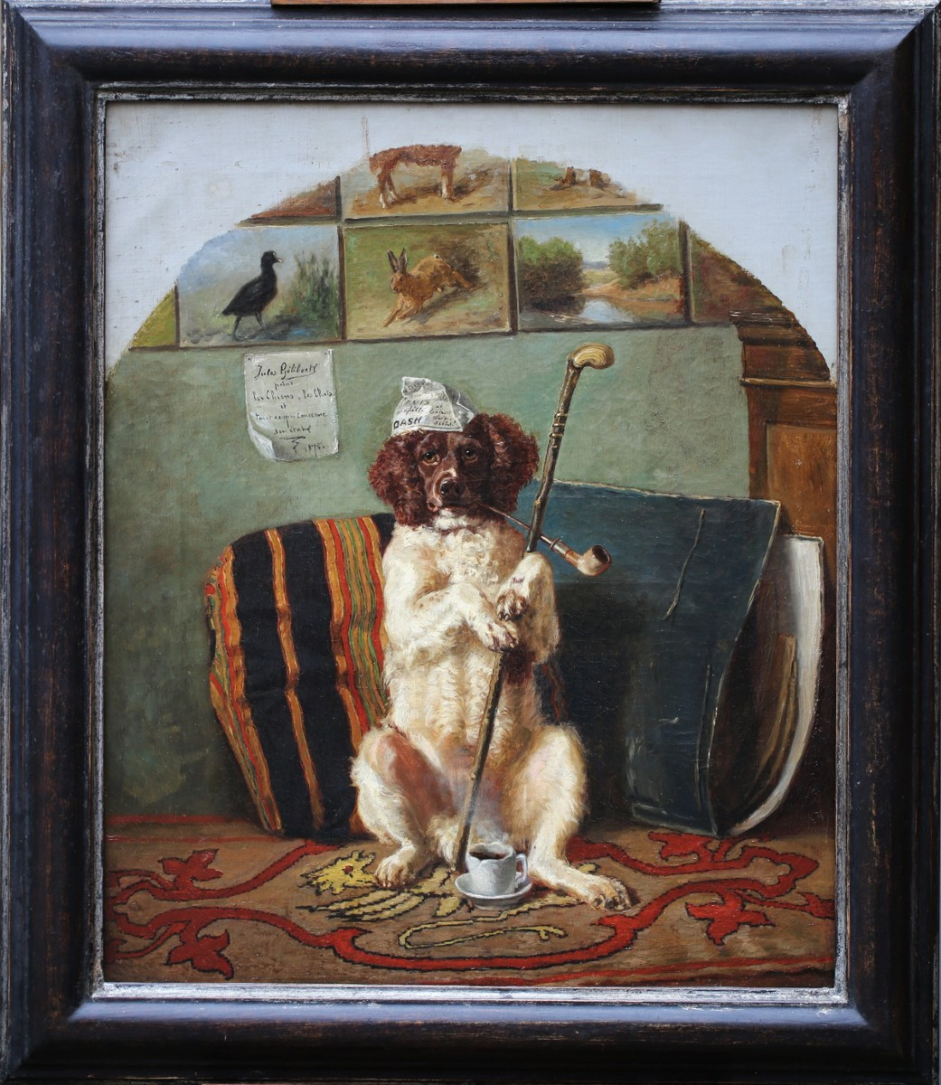 Jules Bertrand GELIBERT1834-1916, portrait publicitaire du chien Dash datée 1875 