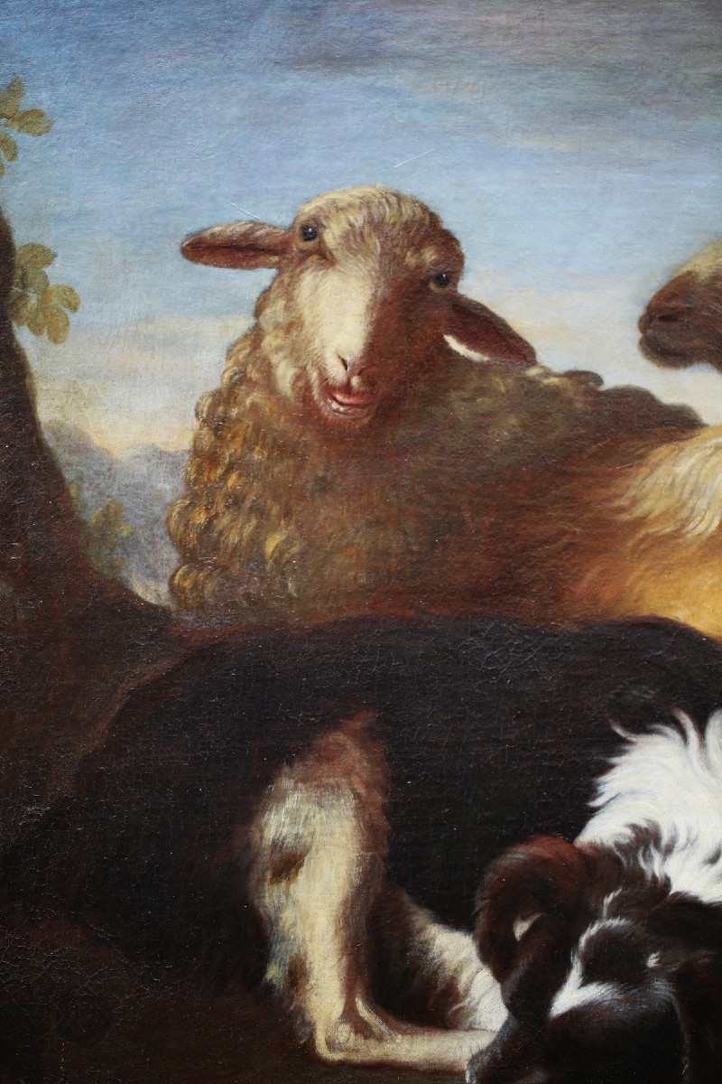 Francesco Londonio 1723-1783 Attributed To, Goat, Sheep And Dog.-photo-4