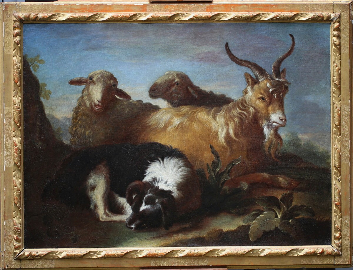 Francesco Londonio 1723-1783 Attributed To, Goat, Sheep And Dog.