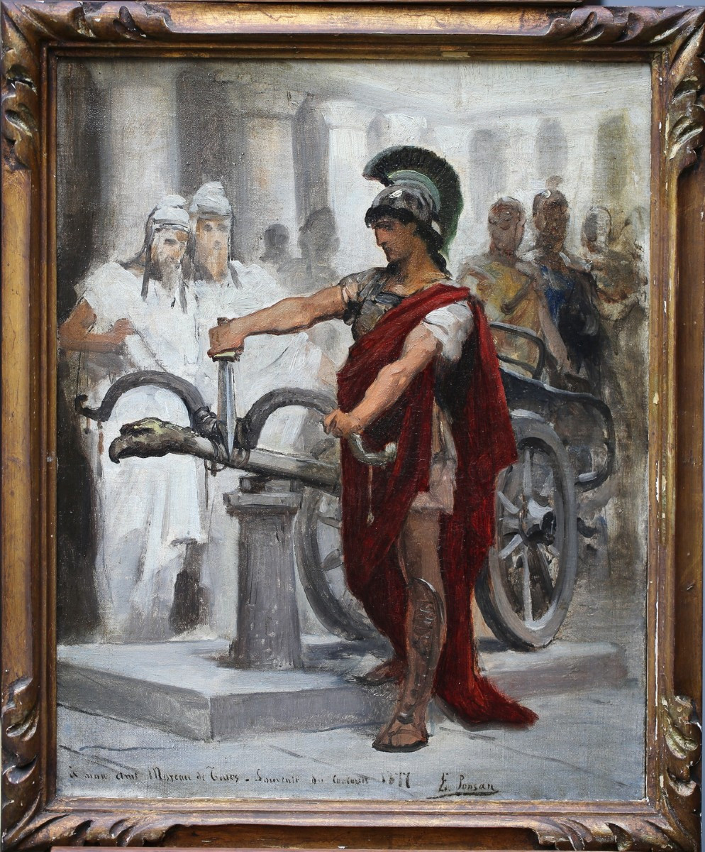 Edouard Debat-ponsant 1847-1913, Study Alexander Breaking The Gordian Knot, 1877