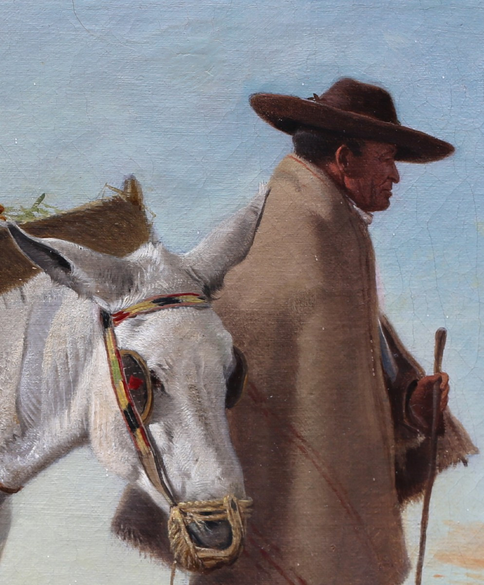 Richard Ansdell 1815-1885, Peasant And His Donkey.-photo-2