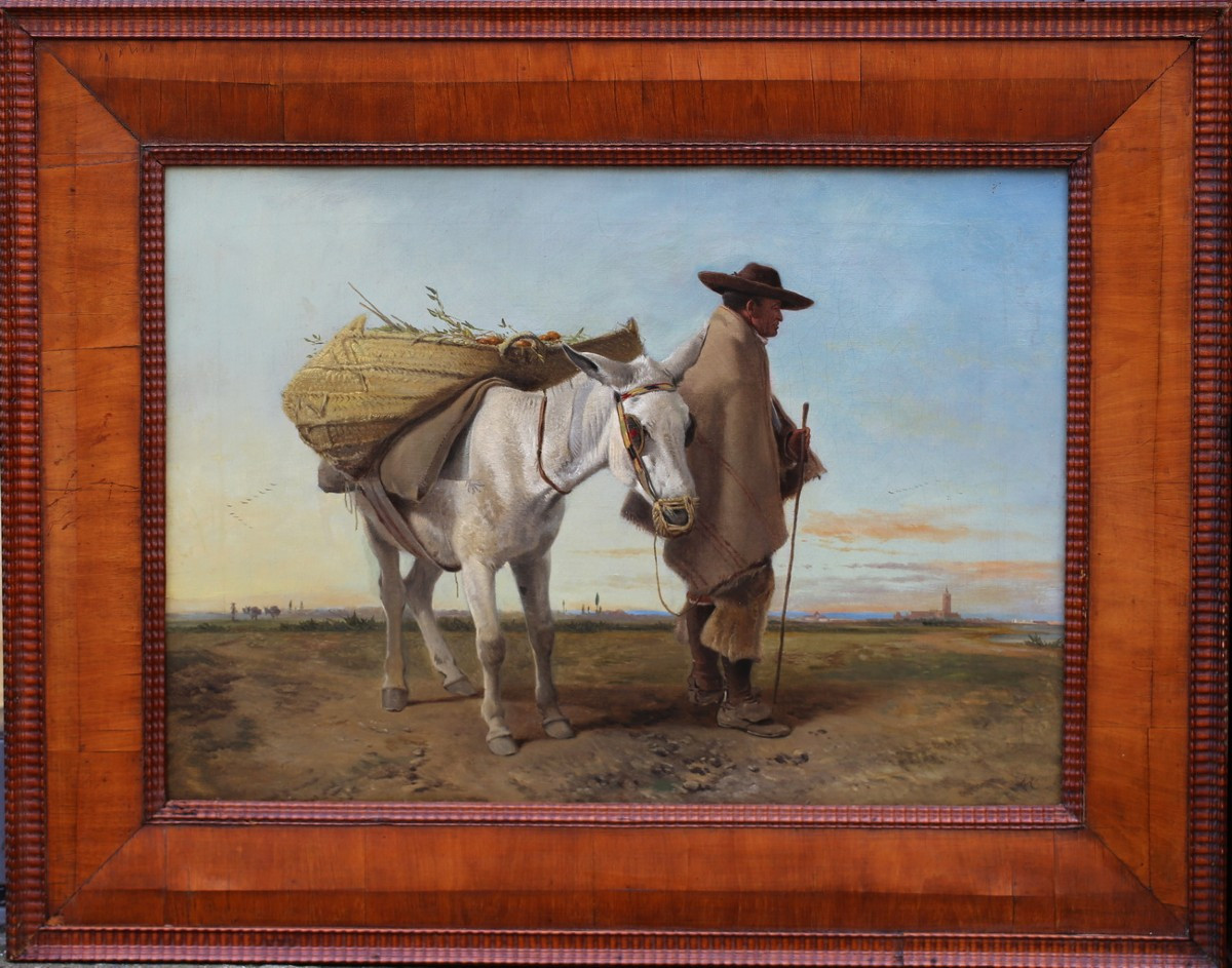 Richard Ansdell 1815-1885, Peasant And His Donkey.