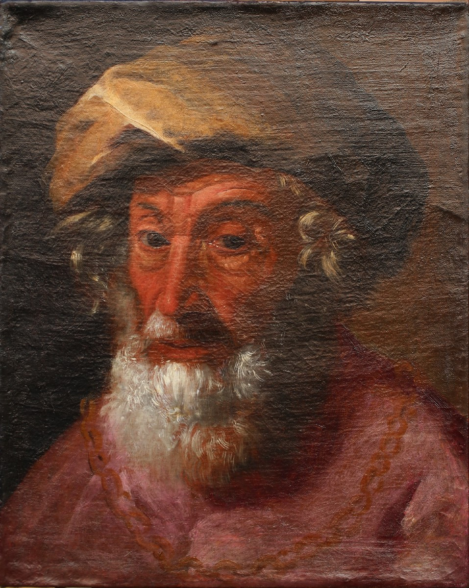 Pietro BELLOTTI 1627-1700 attribué à, portrait d'homme au turban-photo-3