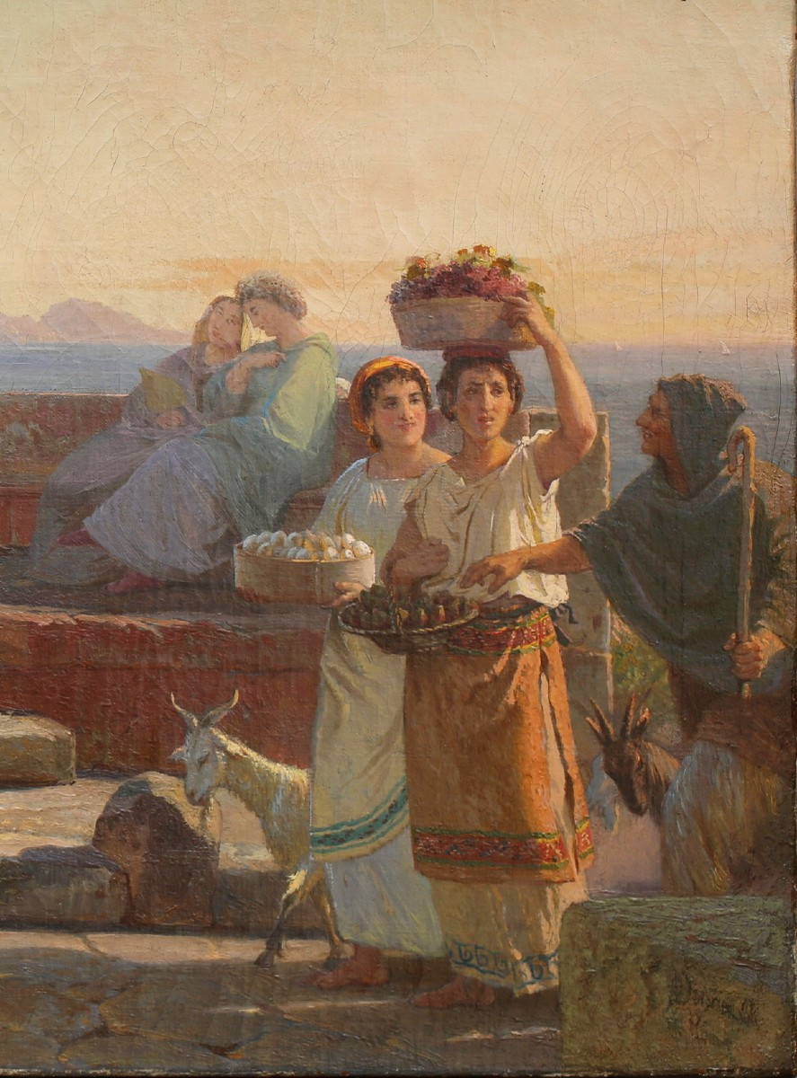 Otto DONNER VON RICHTER 1828-1911, paire de peintures pompeiennes.-photo-3