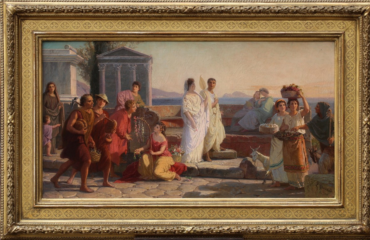 Otto DONNER VON RICHTER 1828-1911, paire de peintures pompeiennes.-photo-6