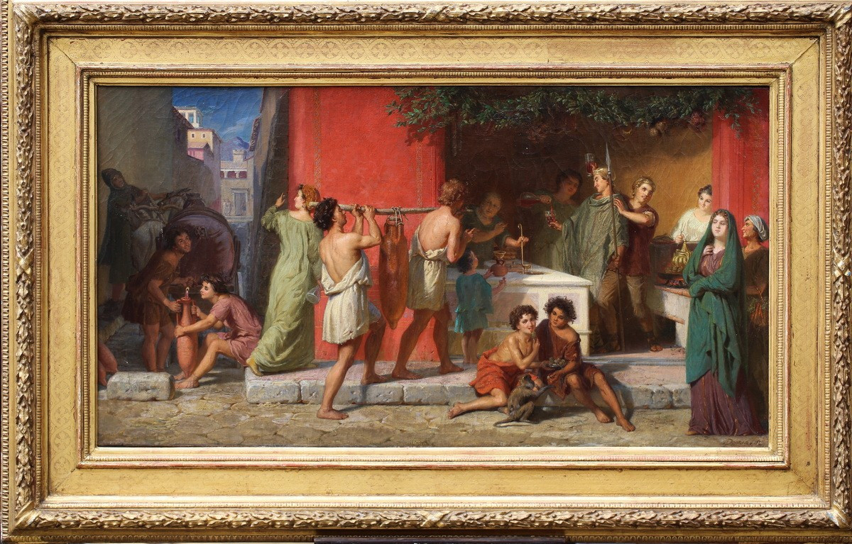 Otto DONNER VON RICHTER 1828-1911, paire de peintures pompeiennes.-photo-7