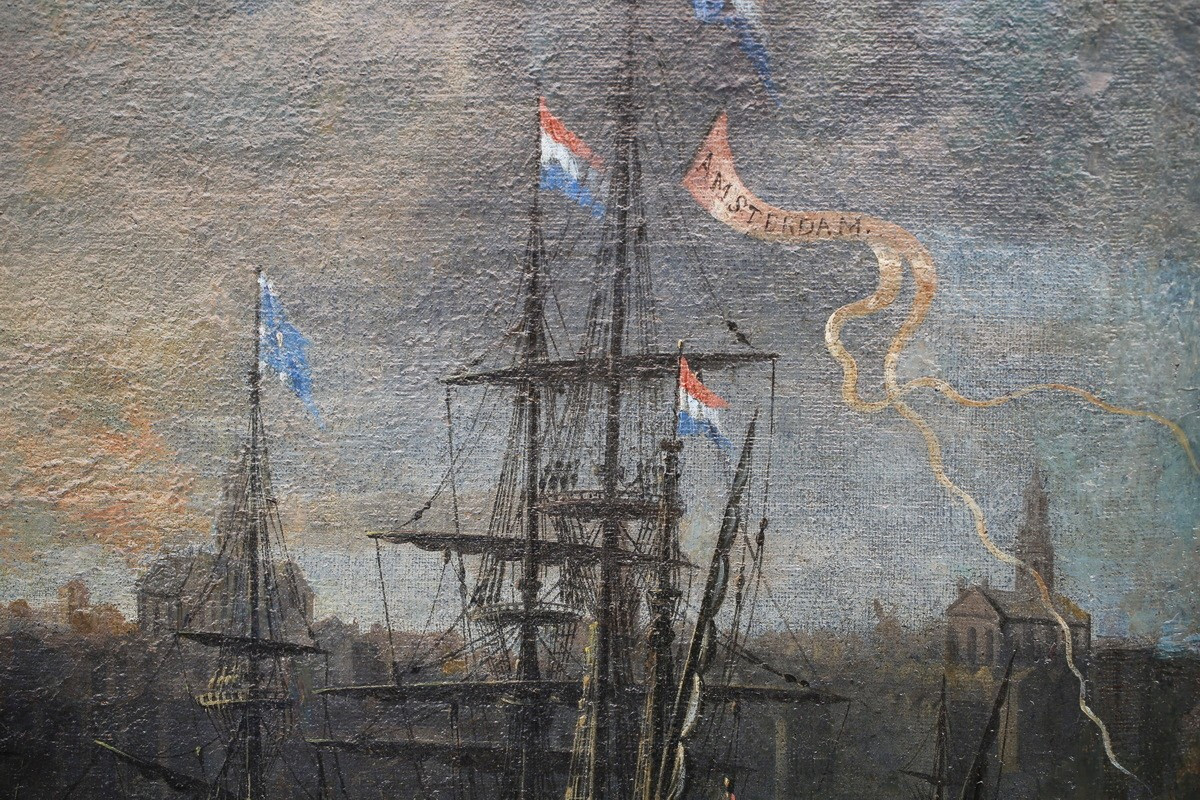 Reinier ZEEMAN Amsterdam 1623/24 - 1664 autour de, vue du port d'amsterdam.-photo-3