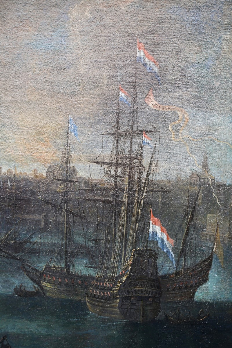 Reinier ZEEMAN Amsterdam 1623/24 - 1664 autour de, vue du port d'amsterdam.-photo-4