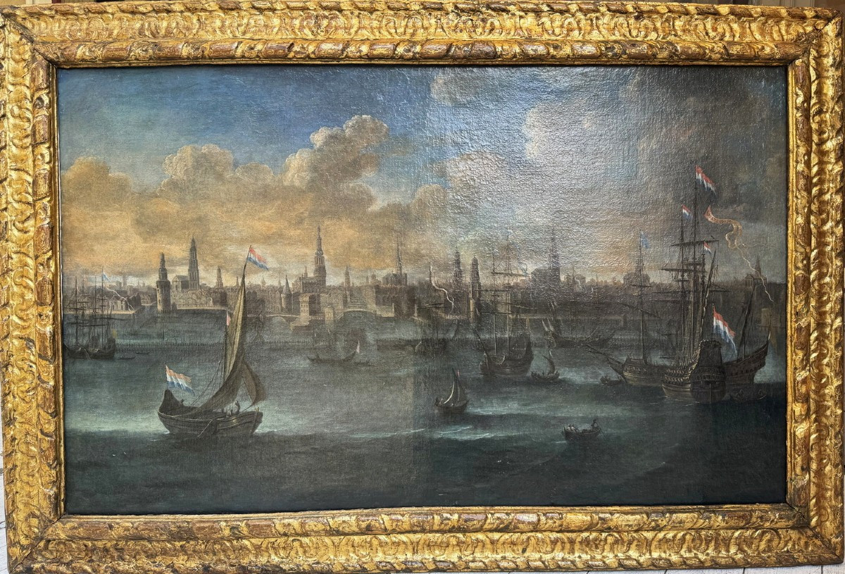 Reinier ZEEMAN Amsterdam 1623/24 - 1664 autour de, vue du port d'amsterdam.