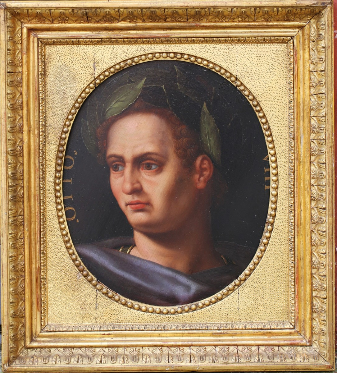 Otto Van Veen 1556-1629 Around, Portraits Of Otto And Vitellius, Oil On Oak Panel.-photo-2