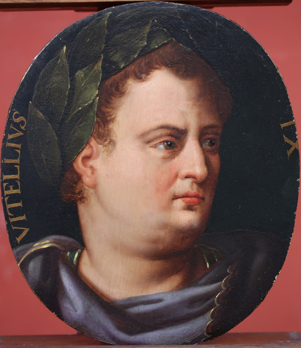 Otto Van Veen 1556-1629 Around, Portraits Of Otto And Vitellius, Oil On Oak Panel.-photo-2