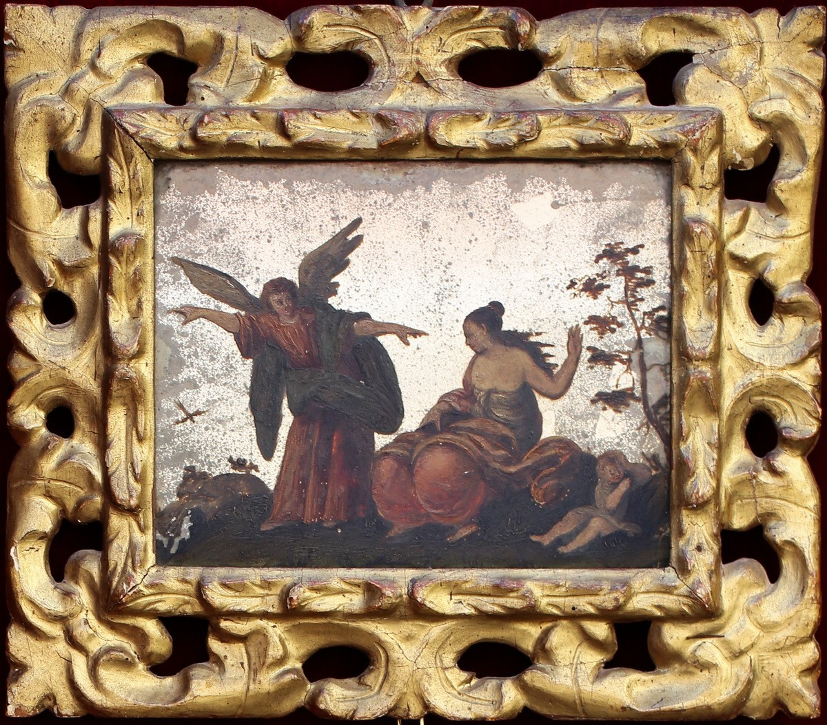 Late 17th-early 18th Century Italian School, Suite Of Four Paintings On A Mirror Background.-photo-4