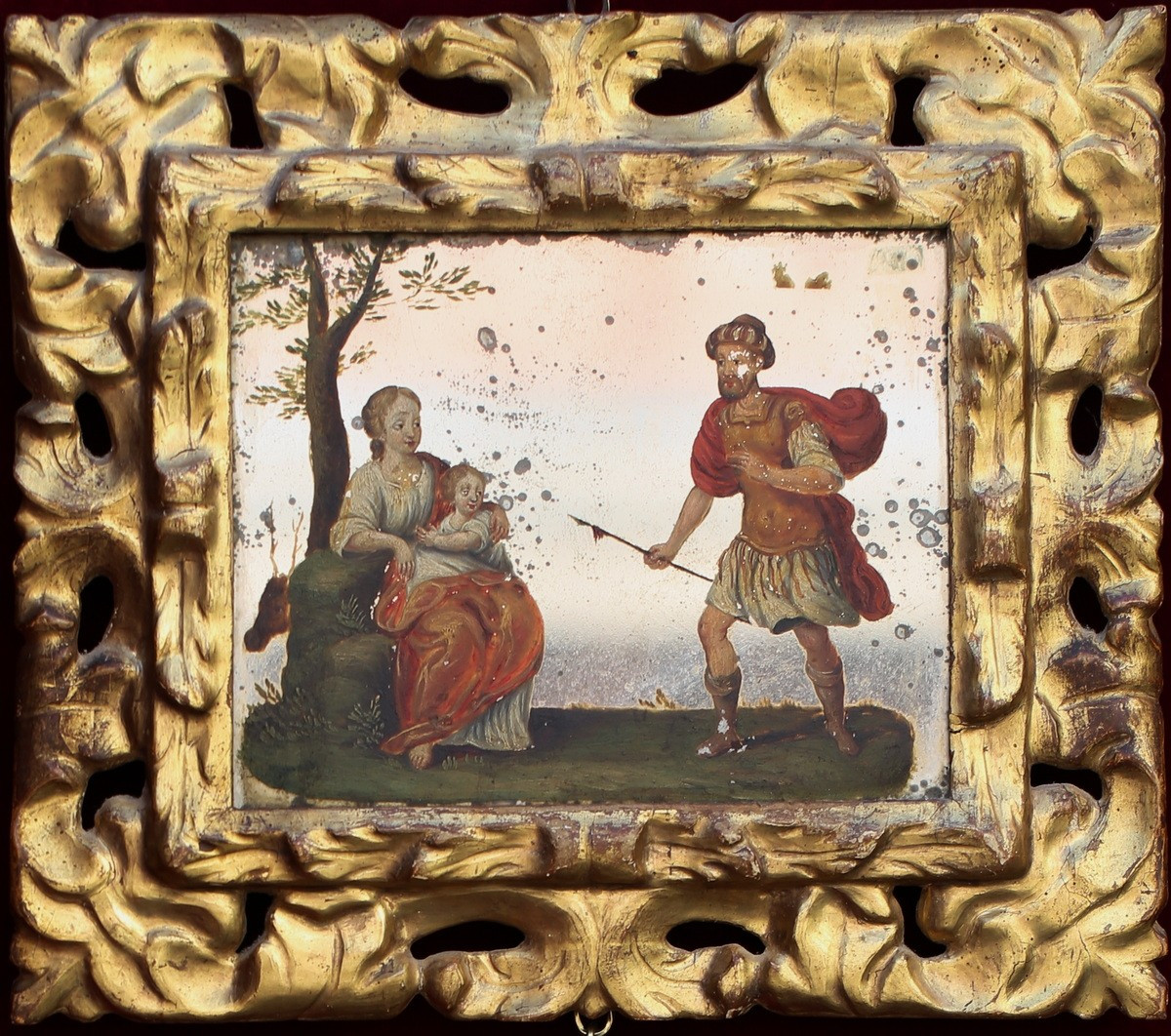 Late 17th-early 18th Century Italian School, Suite Of Four Paintings On A Mirror Background.-photo-1