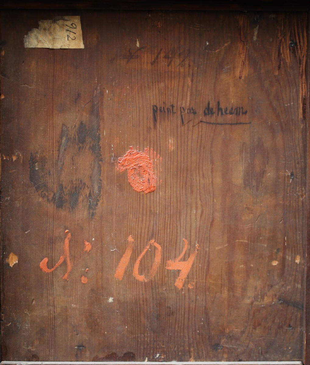 Ecole Allemande dans le gout du XVIIème, époque XVIIIème, nature morte au vidrecome en ivoire.-photo-4