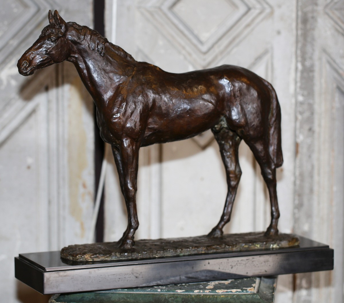 René Paris 1881-1970, Portrait Of The Horse Talma In 1951, Lost Wax By Valsuani.-photo-2