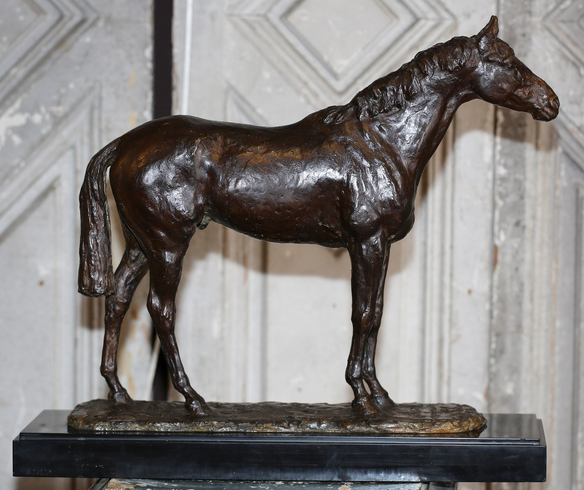 René Paris 1881-1970, Portrait Of The Horse Talma In 1951, Lost Wax By Valsuani.-photo-3