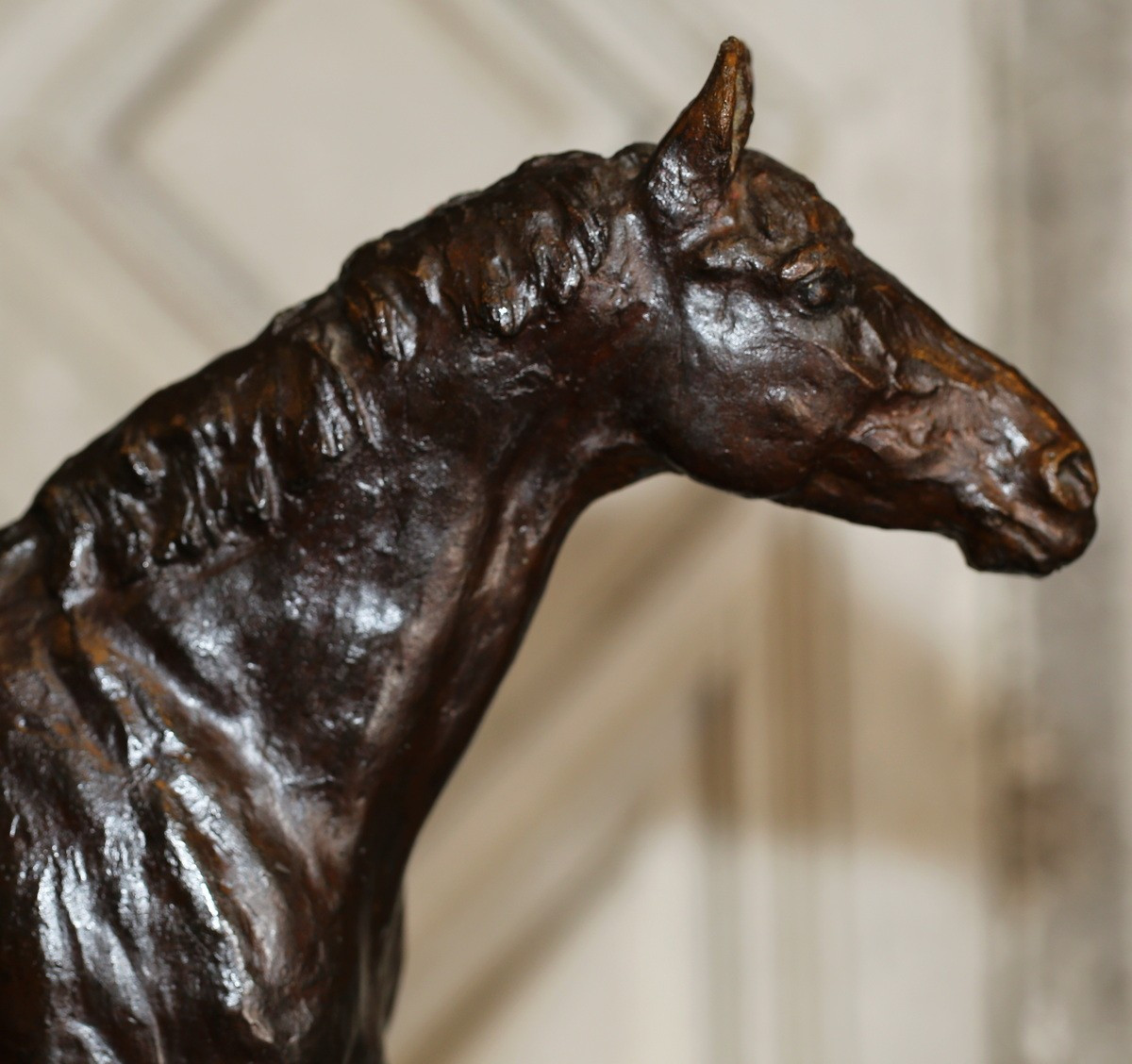 René Paris 1881-1970, Portrait Of The Horse Talma In 1951, Lost Wax By Valsuani.-photo-4