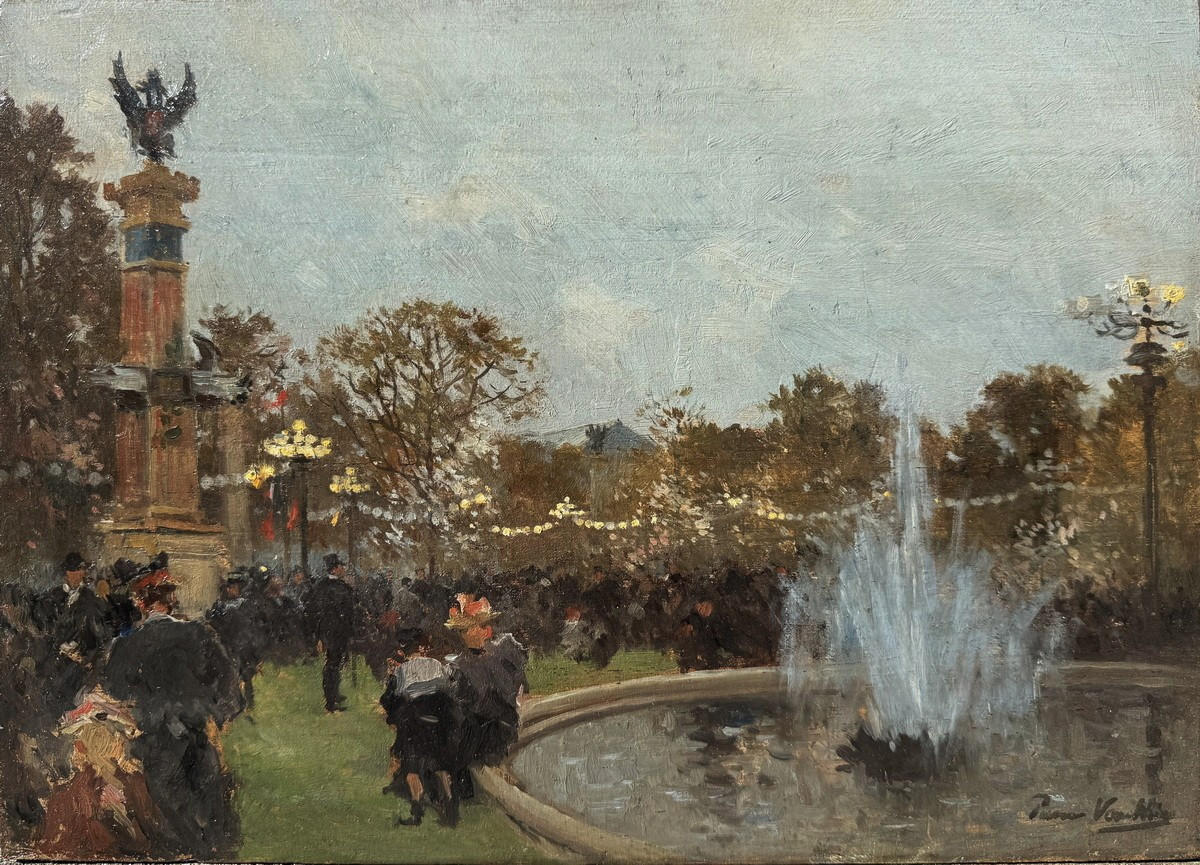 Pierre Louis Léger Vauthier 1845-1916, View Of Paris In A Lively Park.-photo-2
