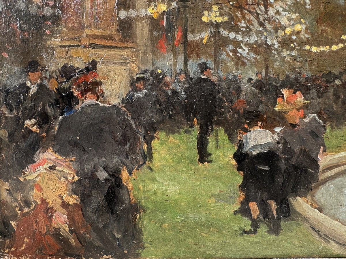 Pierre Louis Léger Vauthier 1845-1916, View Of Paris In A Lively Park.-photo-4