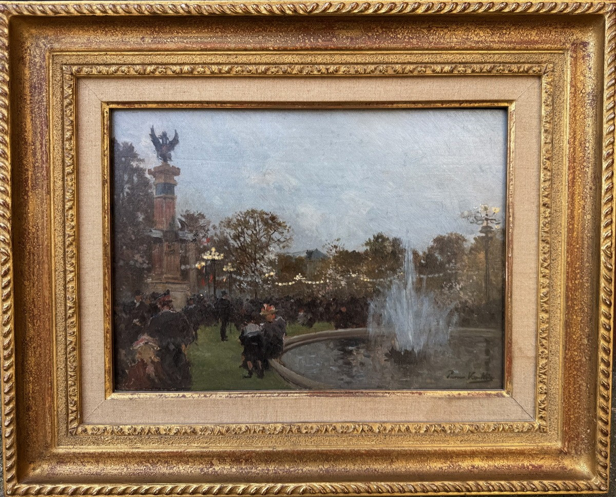 Pierre Louis Léger Vauthier 1845-1916, View Of Paris In A Lively Park.