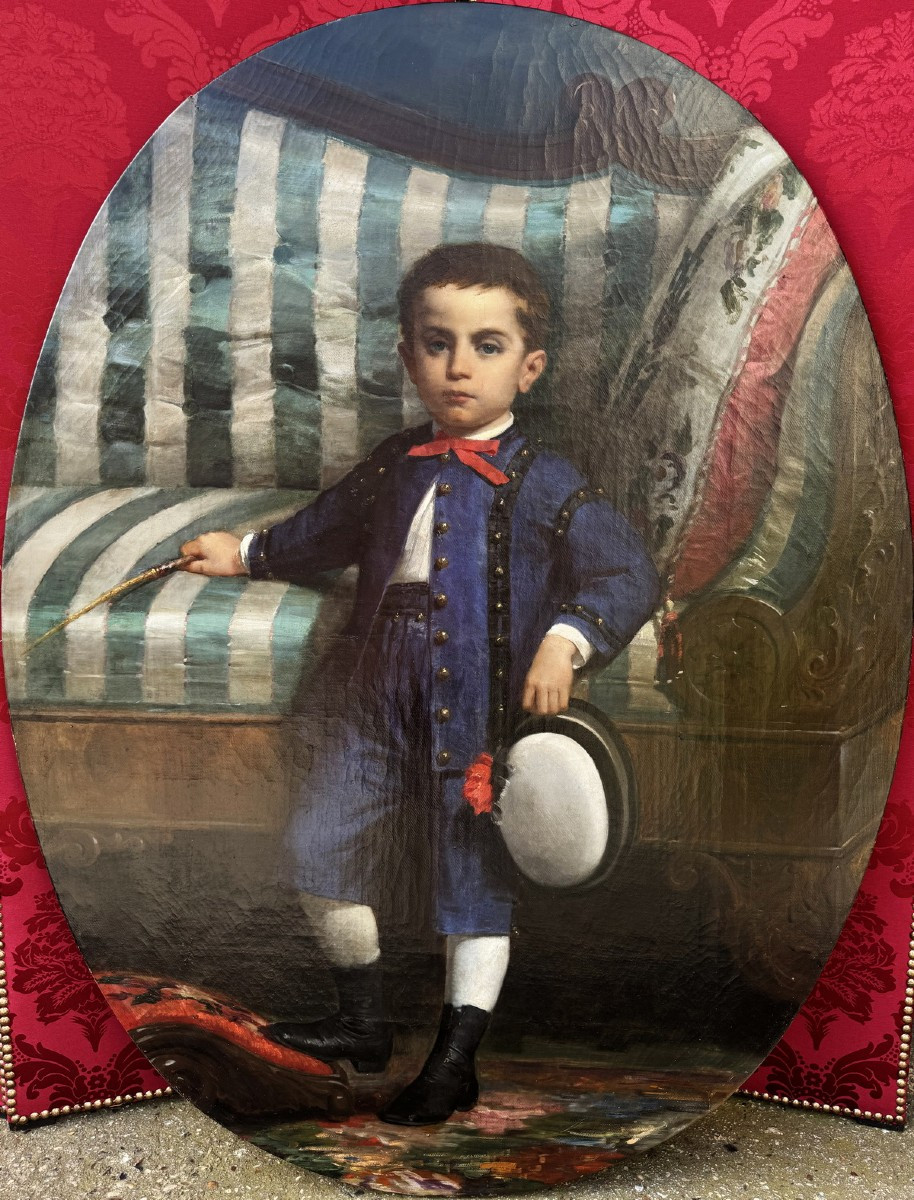 Paolo Mei 1831-1899, Little Boy In Blue Suit In 1869-photo-2
