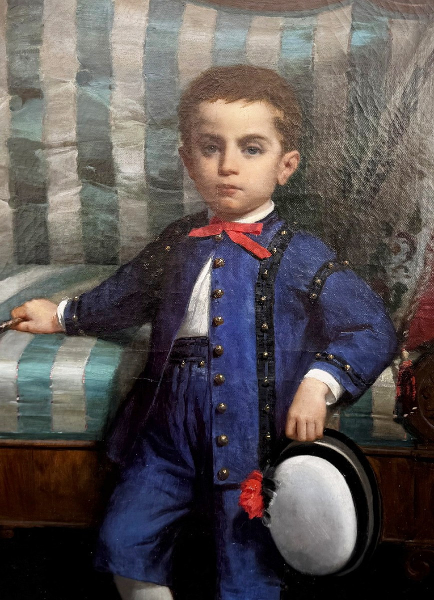Paolo Mei 1831-1899, Little Boy In Blue Suit In 1869-photo-3