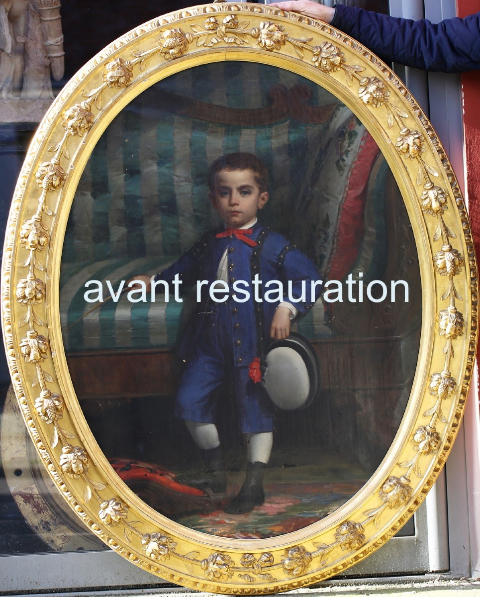Paolo Mei 1831-1899, Little Boy In Blue Suit In 1869-photo-3