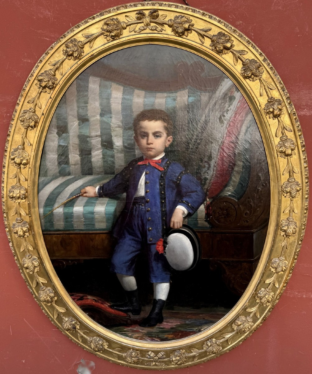Paolo Mei 1831-1899, Little Boy In Blue Suit In 1869
