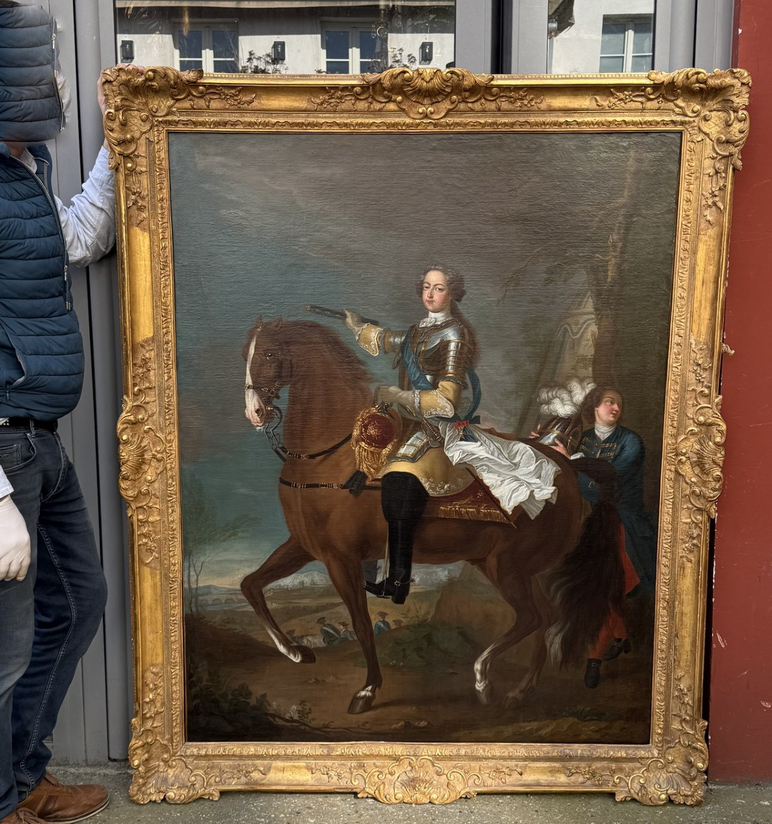Jean Baptiste Van Loo 1684-1745 Workshop Of, Equestrian Portrait Of Louis XV.-photo-4