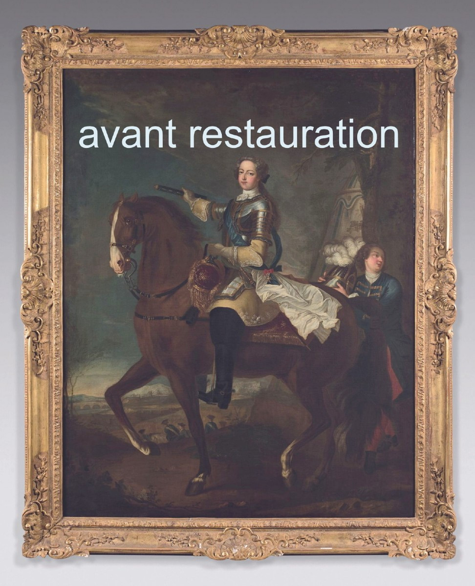 Jean Baptiste Van Loo 1684-1745 Workshop Of, Equestrian Portrait Of Louis XV.-photo-5