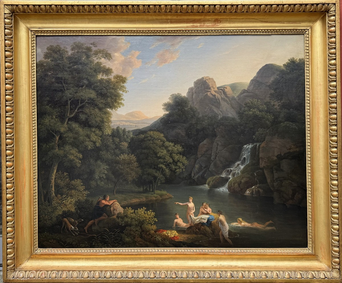 Jean-Victor BERTIN 1767-1842 attribué à, Diane et Actéon, Hercule et le taureau  Achéloüs.-photo-2
