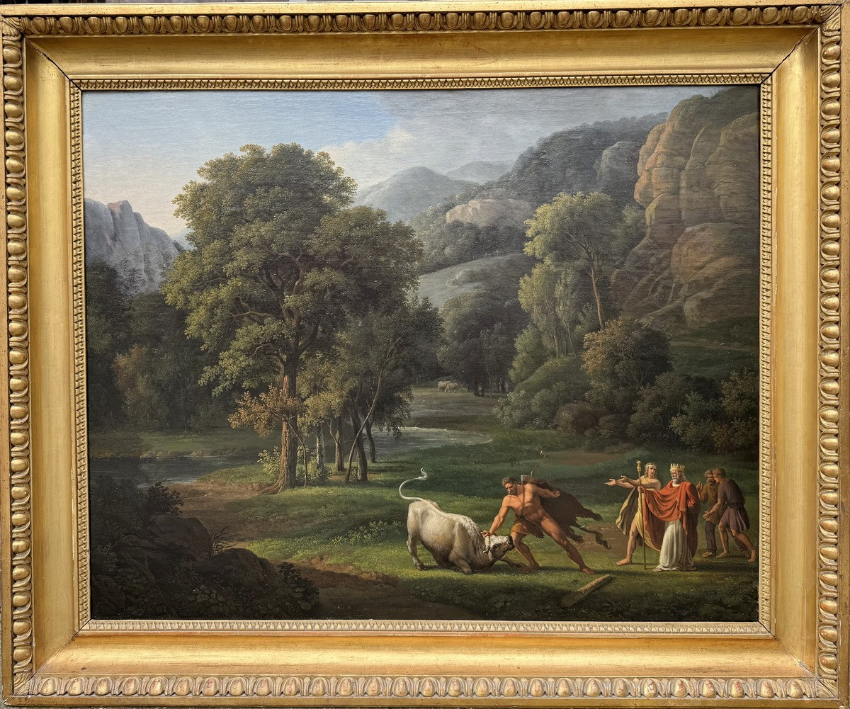 Jean-Victor BERTIN 1767-1842 attribué à, Diane et Actéon, Hercule et le taureau  Achéloüs.-photo-3