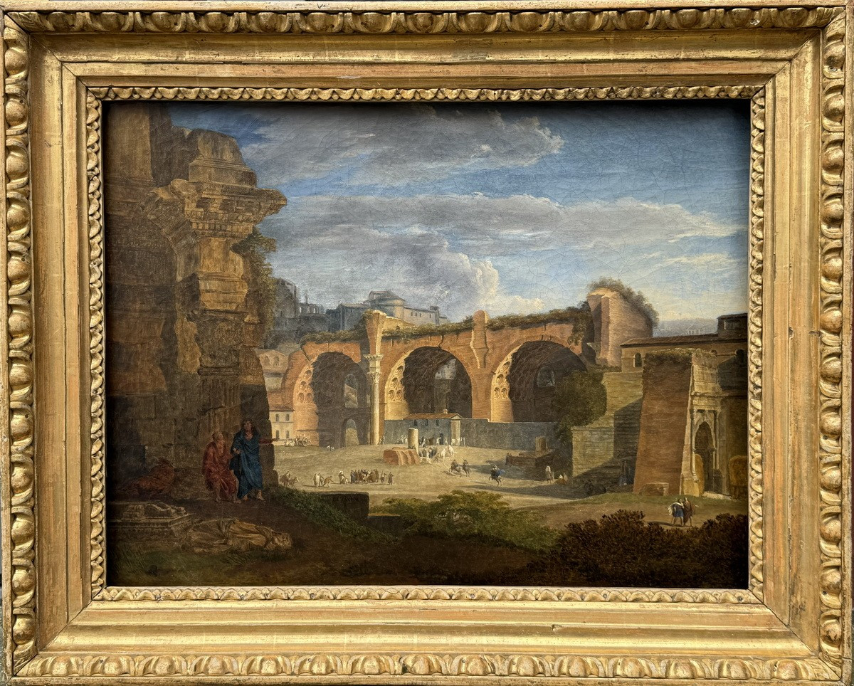 Pierre-Antoine DEMACHY 1723-1807, Vue du Forum avec la basilique de Maxence et Constantin.