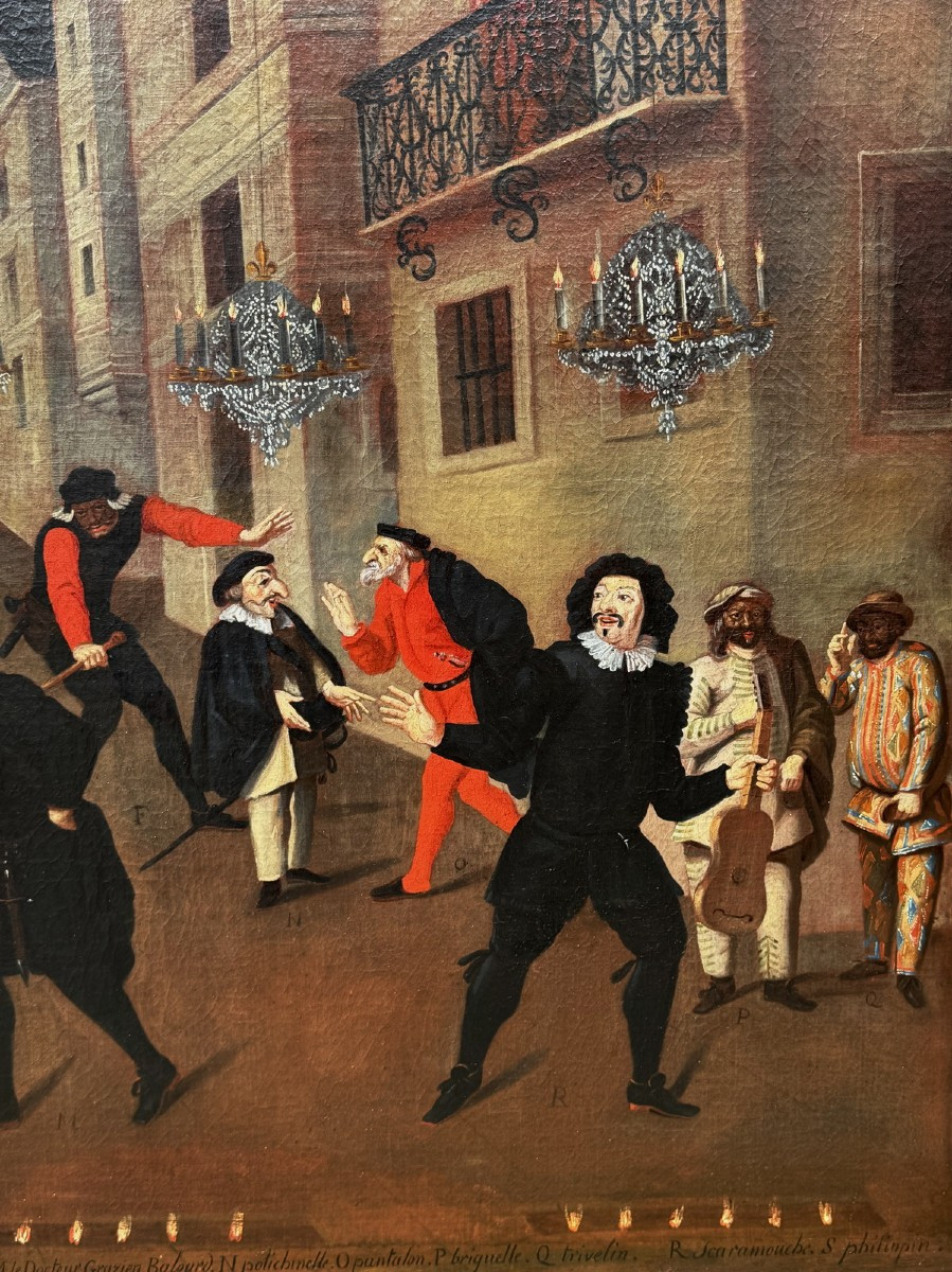 17th Century French School Around Antonio Verrio La Comédie Française, Comédia Del Arte-photo-1