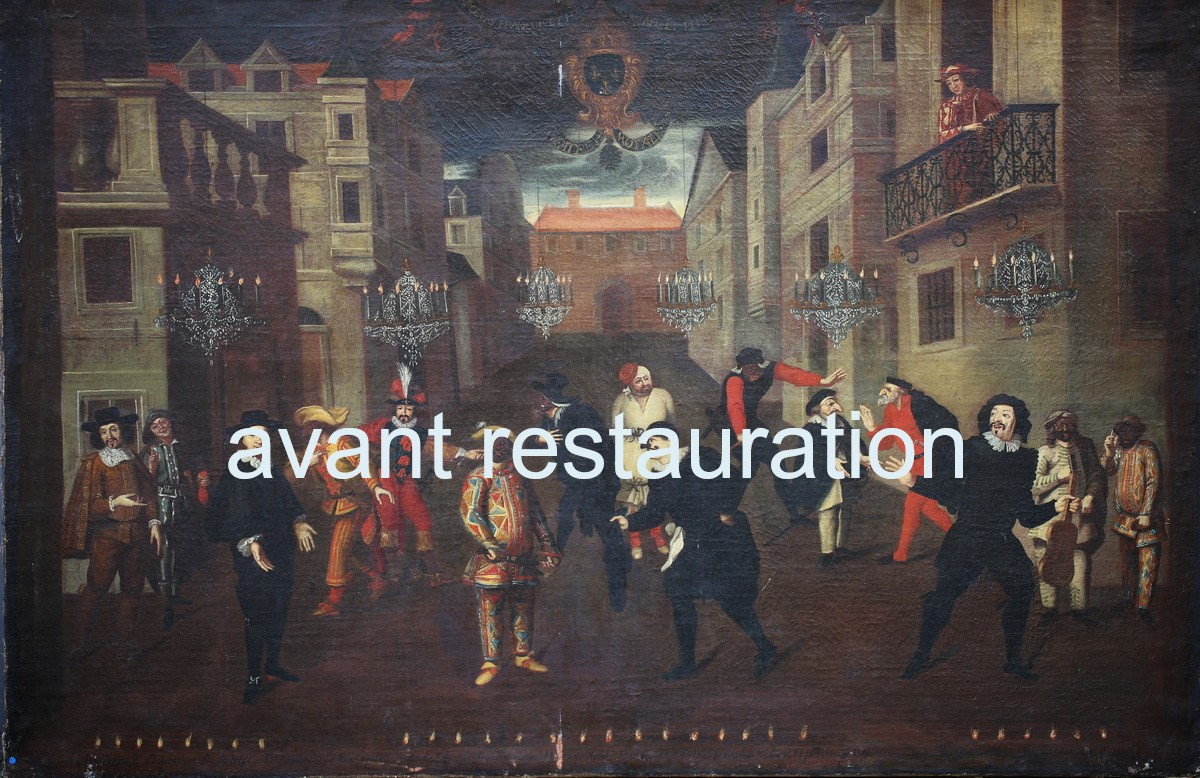 17th Century French School Around Antonio Verrio La Comédie Française, Comédia Del Arte-photo-3